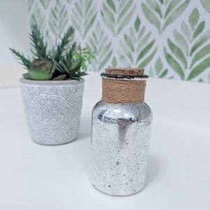 Silver Mercury Jute Rope Decor Jar